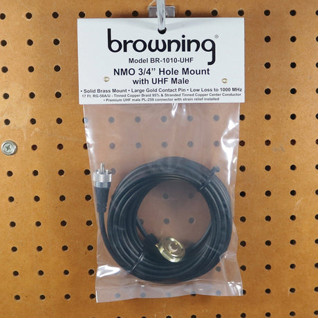 Browning 3/4-Inch NMO Hole Mount with Preinstalled UHF Male PL-259 Connector