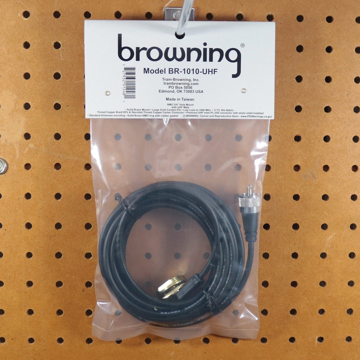Browning 3/4-Inch NMO Hole Mount with Preinstalled UHF Male PL-259 Connector