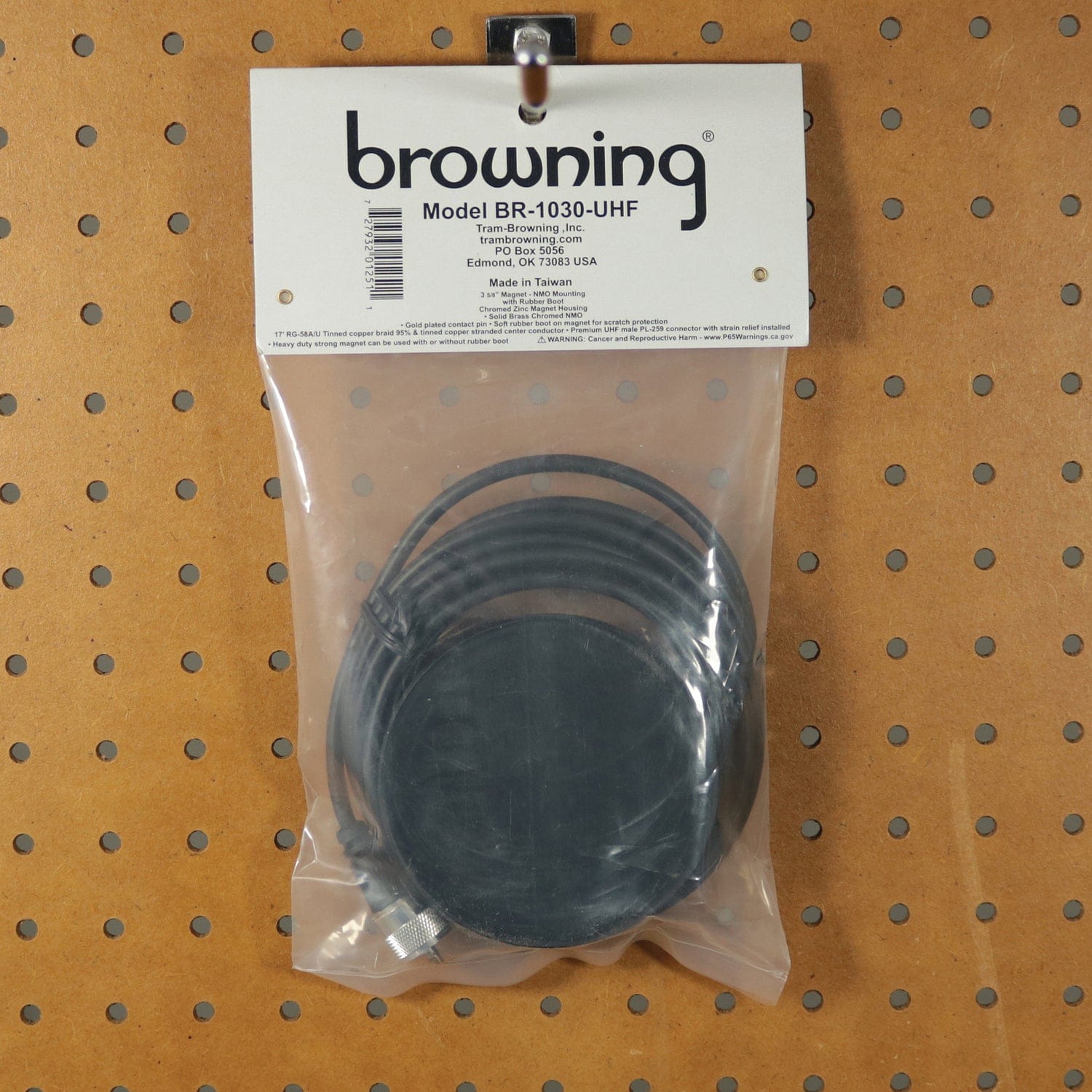 Browning 3-5/8-In. NMO Magnet Mount with Rubber Boot and Preinstalled UHF PL-259 Connector, Chrome
