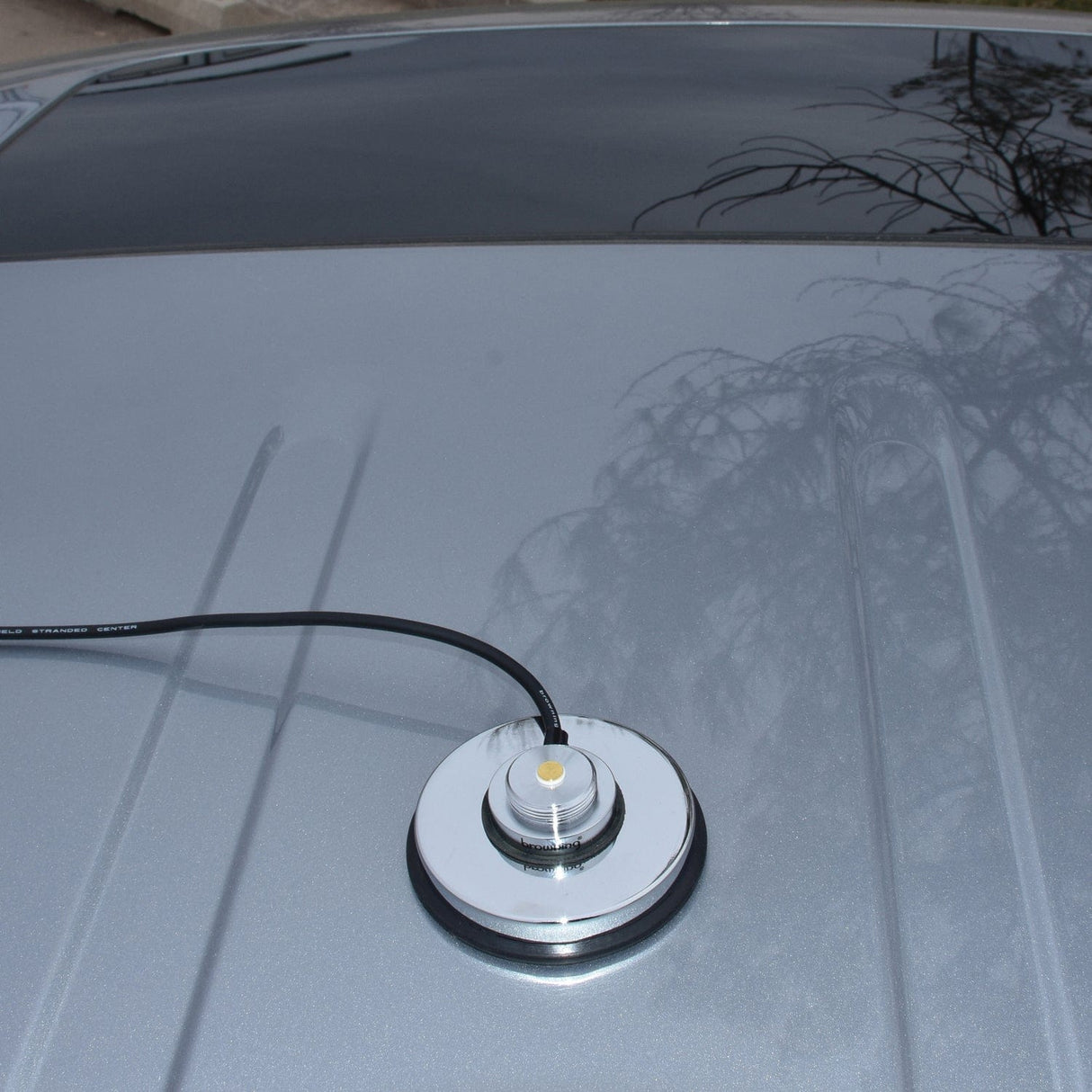 Browning 3-5/8-In. NMO Magnet Mount with Rubber Boot and Preinstalled UHF PL-259 Connector, Chrome