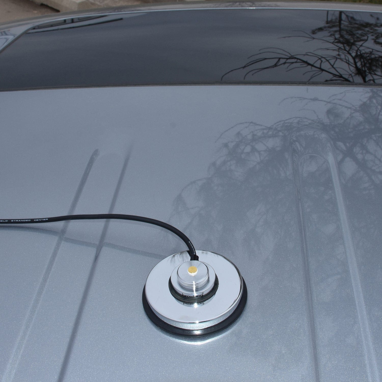 Browning 3-5/8-In. NMO Magnet Mount with Rubber Boot and Preinstalled UHF PL-259 Connector, Chrome