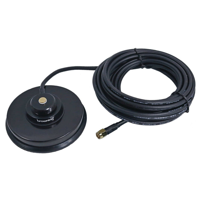 Browning Premium 3-5/8-Inch NMO Magnet Mount with Rubber Boot and Preinstalled SMA-Male Connector, BR-1035-SMA