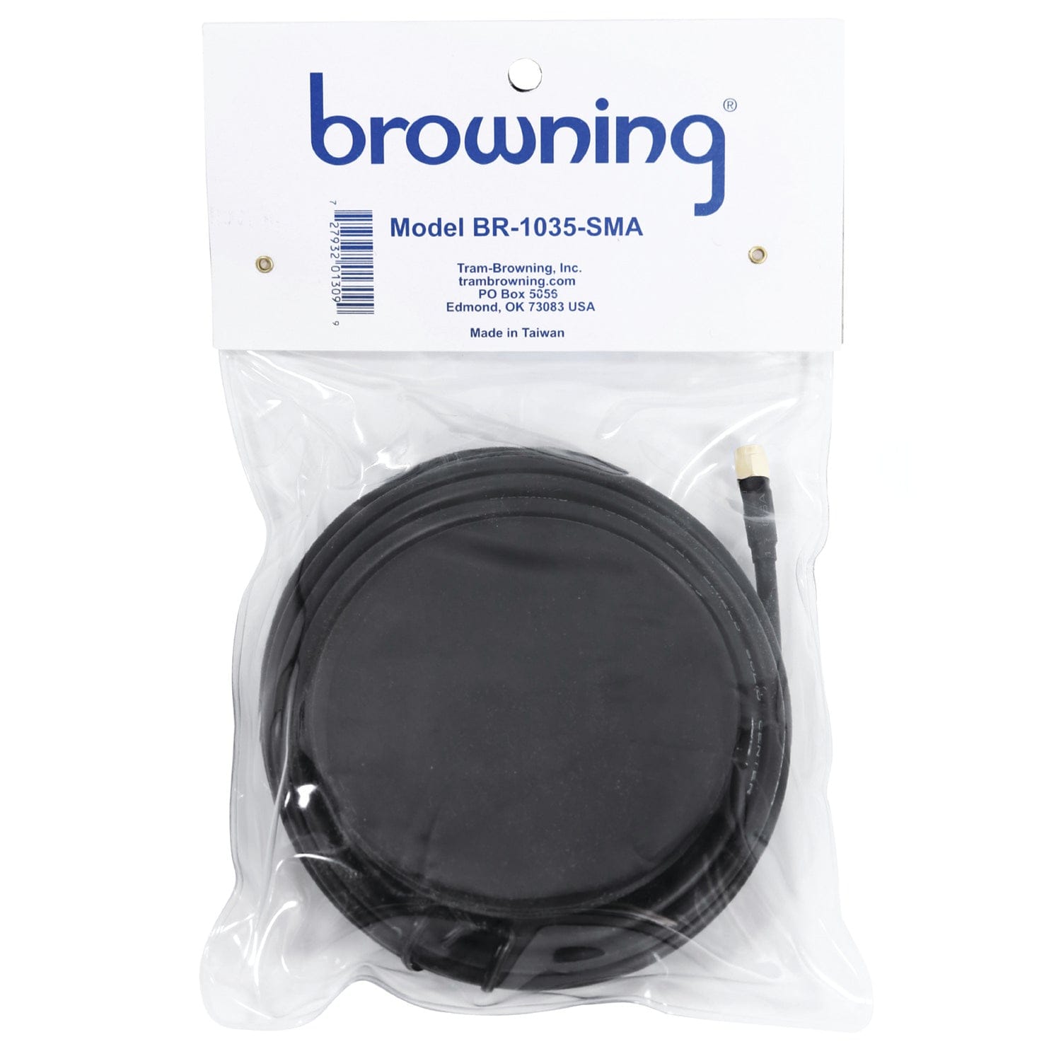 Browning Premium 3-5/8-Inch NMO Magnet Mount with Rubber Boot and Preinstalled SMA-Male Connector, BR-1035-SMA