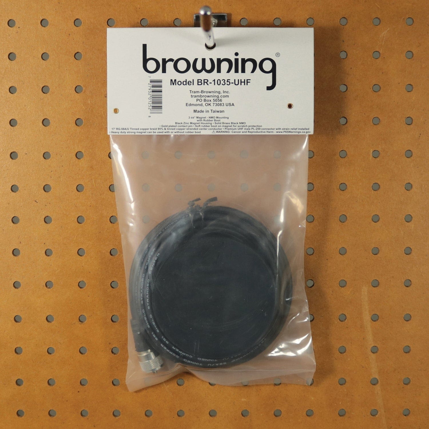 Browning 3-5/8-In. NMO Magnet Mount with Rubber Boot and Preinstalled UHF PL-259 Connector, Black