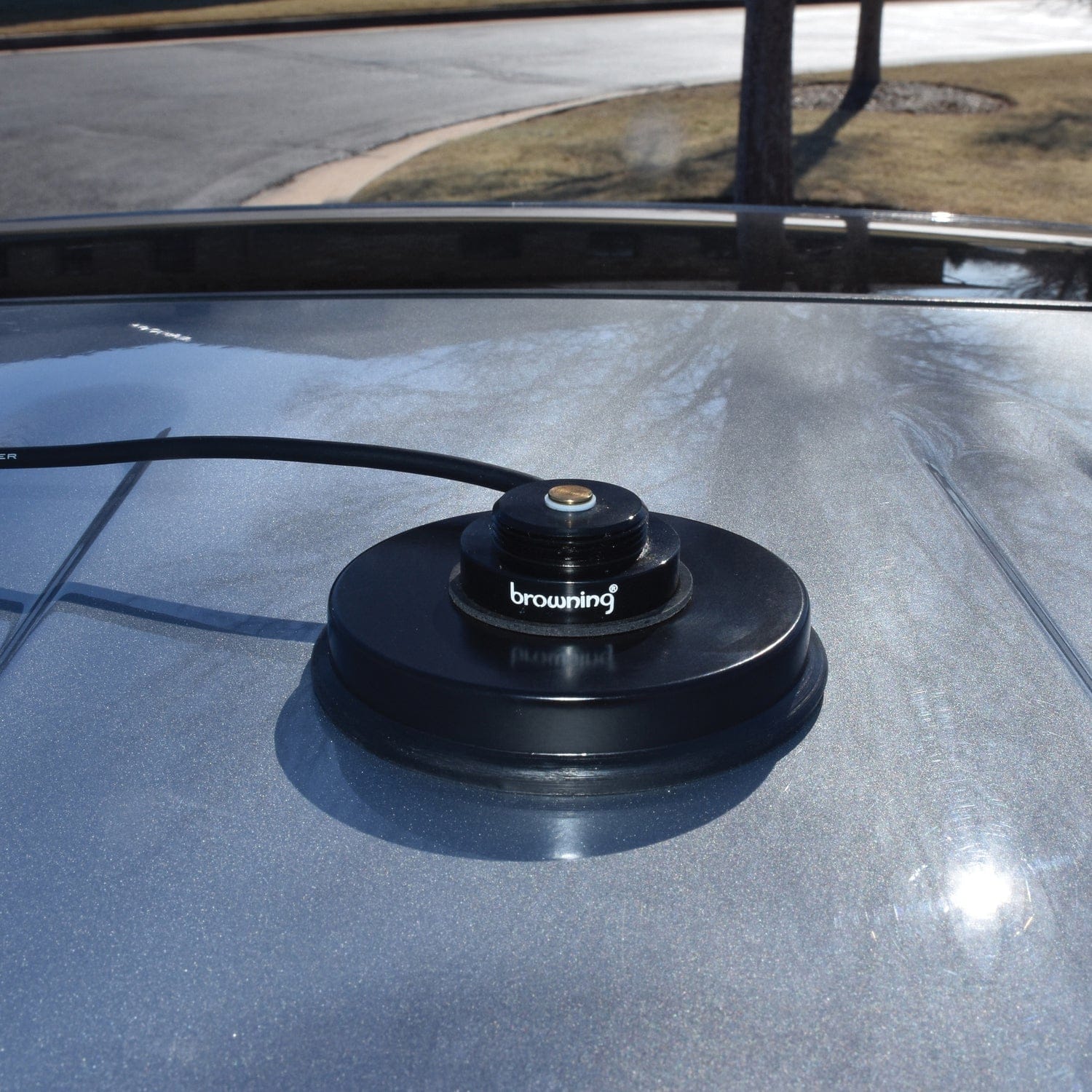 Browning 3-5/8-In. NMO Magnet Mount with Rubber Boot and Preinstalled UHF PL-259 Connector, Black
