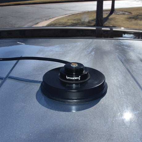 Browning 3-5/8-In. NMO Magnet Mount with Rubber Boot and Preinstalled UHF PL-259 Connector, Black