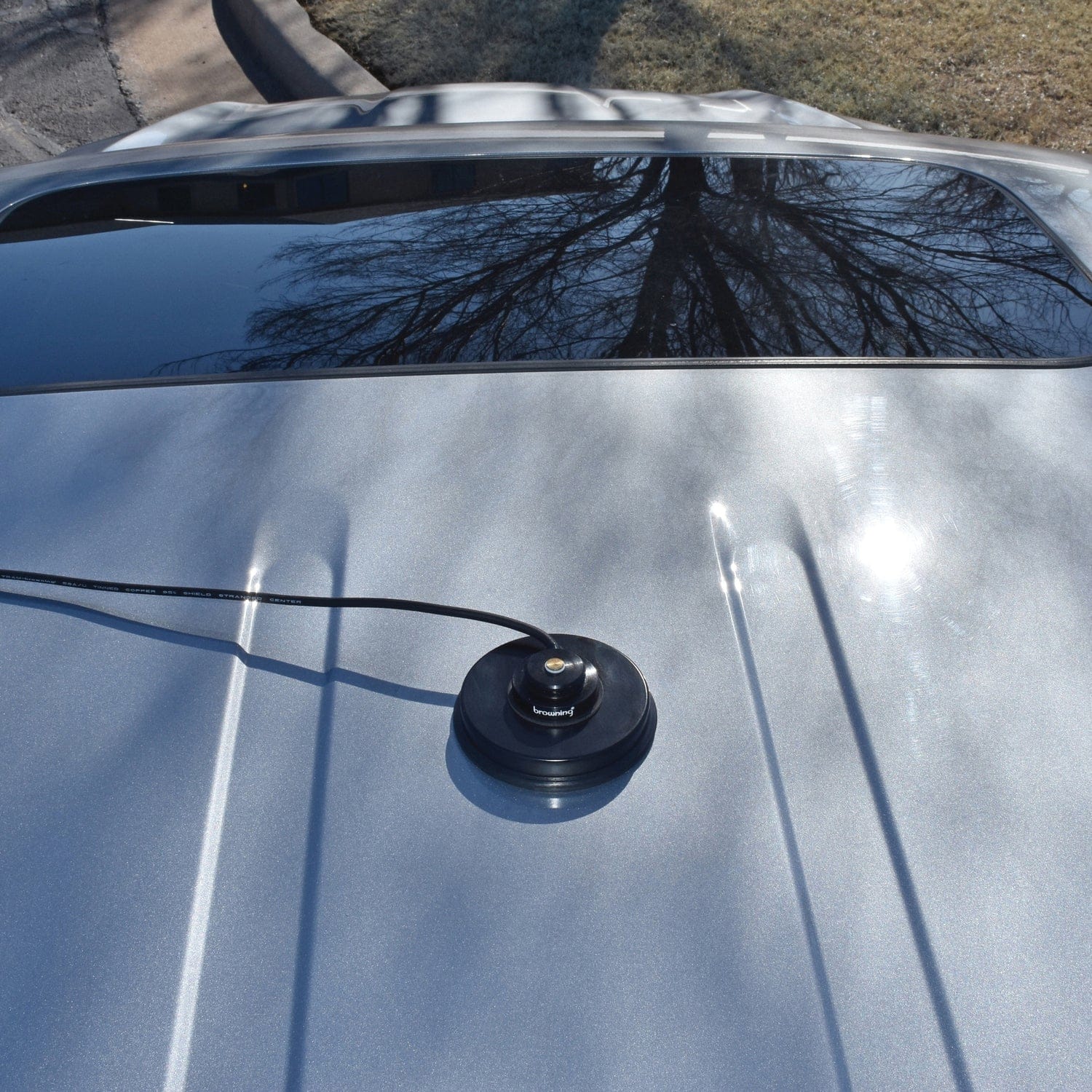 Browning 3-5/8-In. NMO Magnet Mount with Rubber Boot and Preinstalled UHF PL-259 Connector, Black