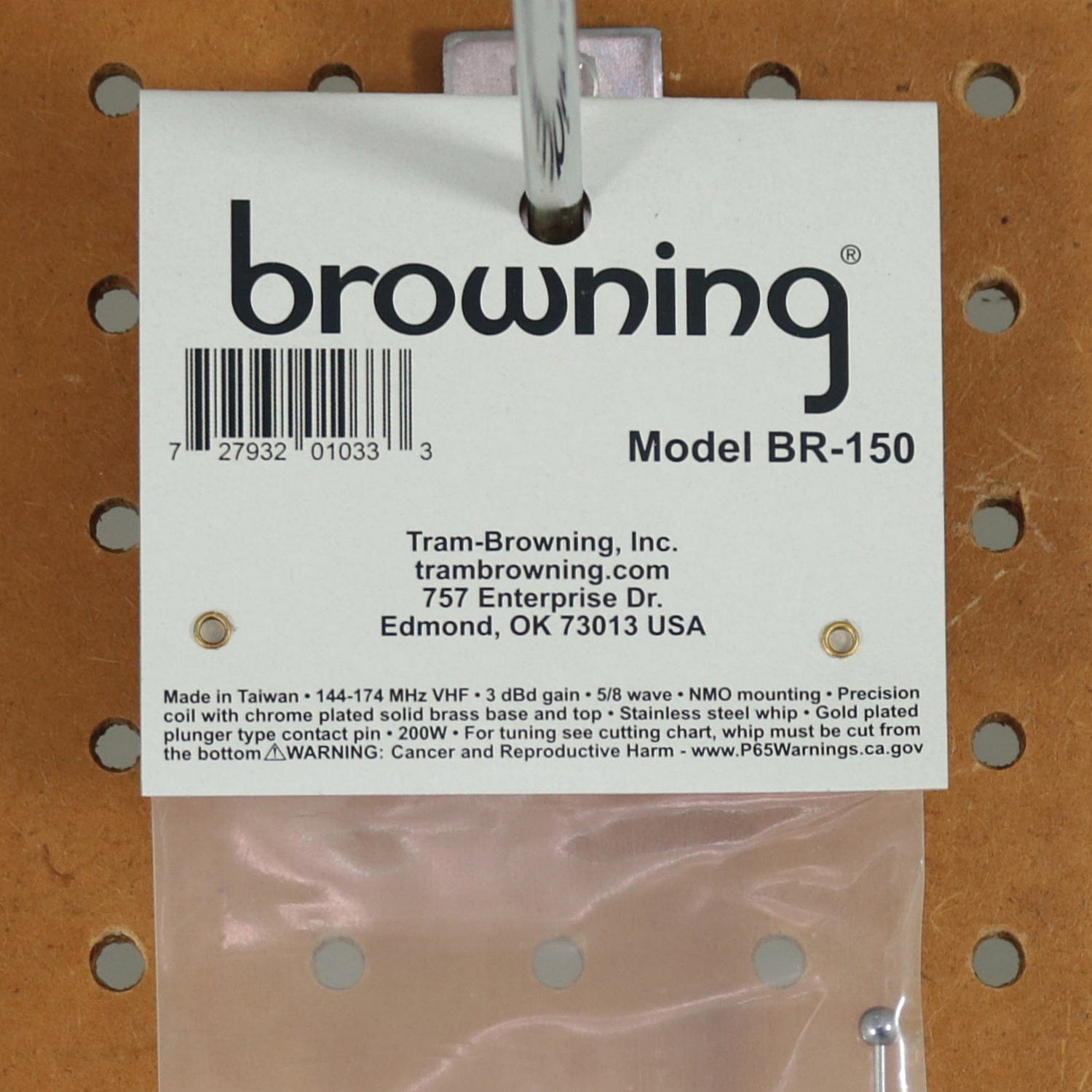 Browning 200-Watt 144 MHz to 174 MHz 3-dBd-Gain VHF Antenna with NMO Mounting, BR-150