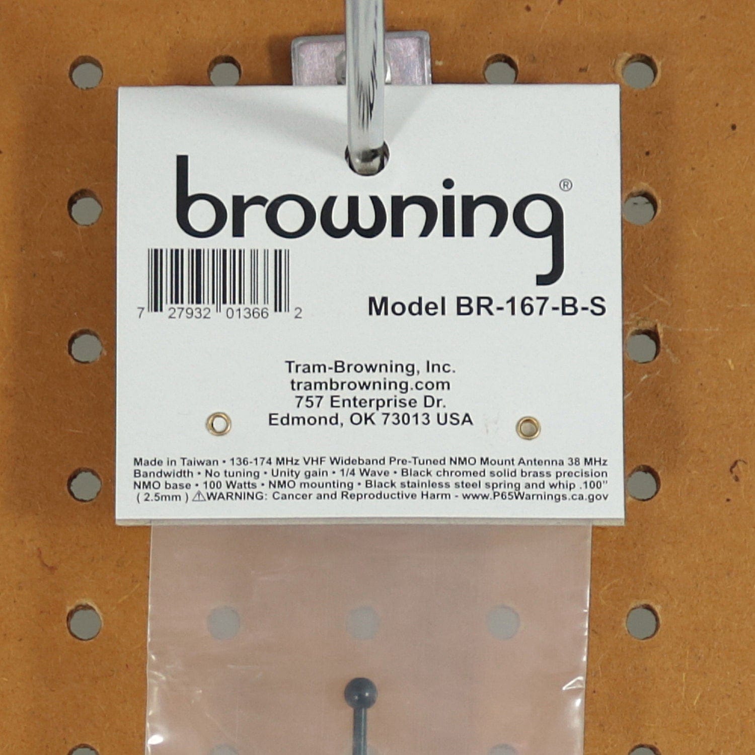 Browning 160-Watt Wide-Band 136 MHz to 174 MHz Unity-Gain Antenna with NMO Mounting, Black