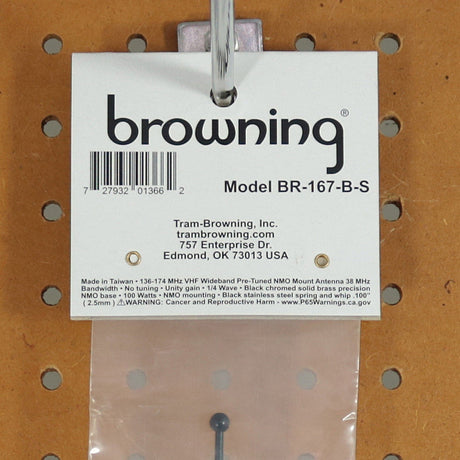 Browning 160-Watt Wide-Band 136 MHz to 174 MHz Unity-Gain Antenna with NMO Mounting, Black
