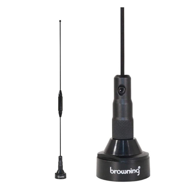 Browning 140 to 170 MHz VHF/430 to 470 MHz UHF Pre-Tuned Dual Band NMO Antenna, BR-179