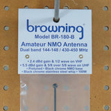 Browning Amateur Dual-Band 144 to 148 MHz/430 to 450 MHz Pretuned NMO Antenna, Black/Chrome