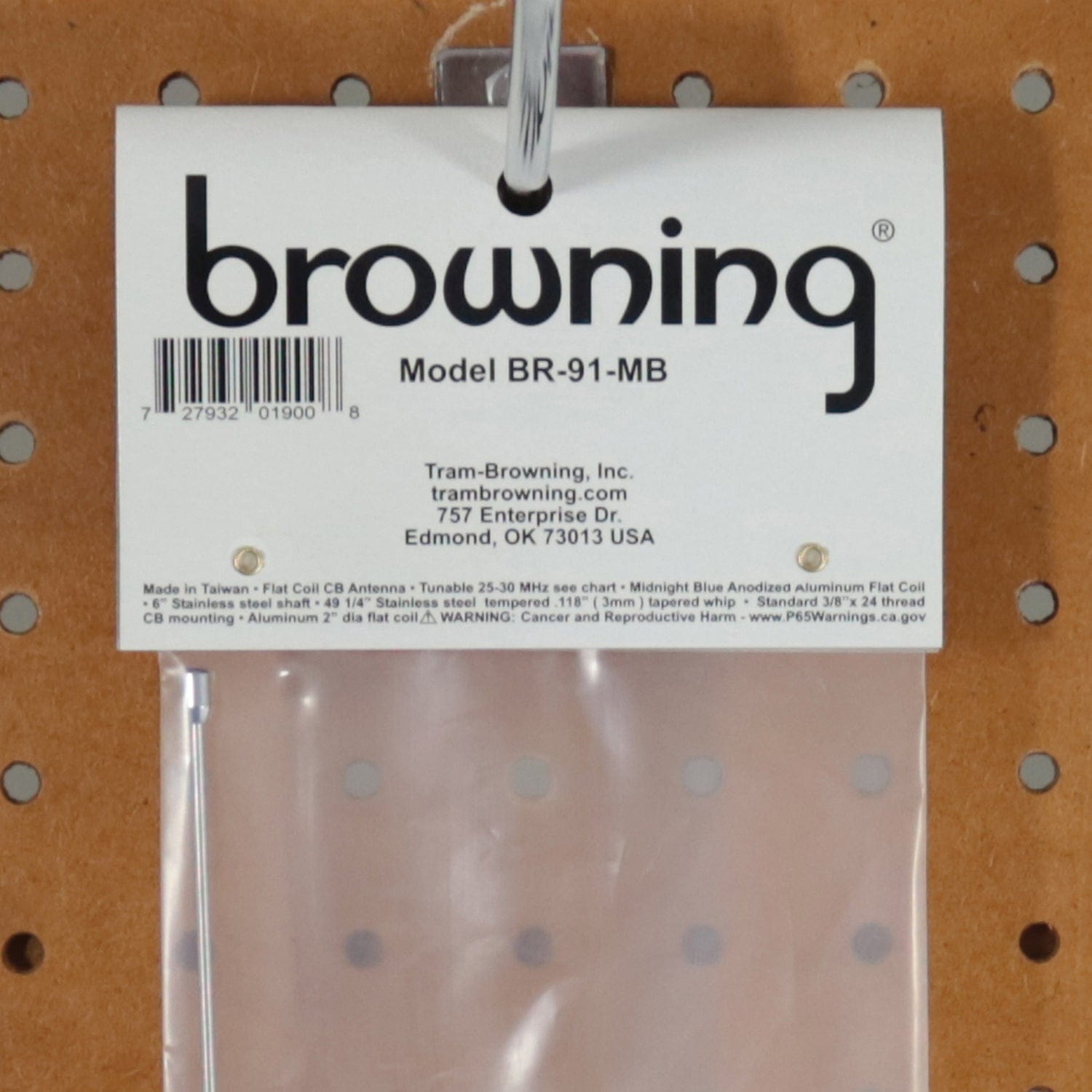 Browning 63-In. 15000-Watt Flat-Coil CB Antenna with 6-In. Shaft, BR-91, Midnight Blue
