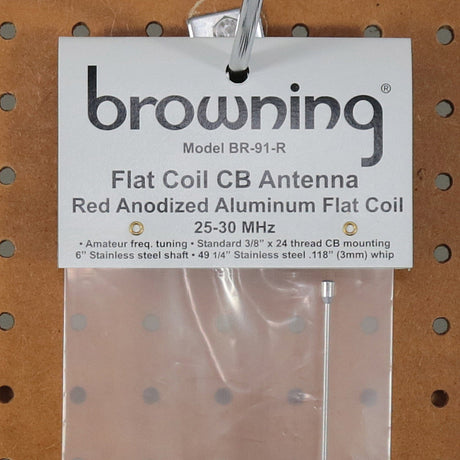 Browning BR-91 63-In. 15000-Watt Flat-Coil CB Antenna with 6-In. Shaft, Red