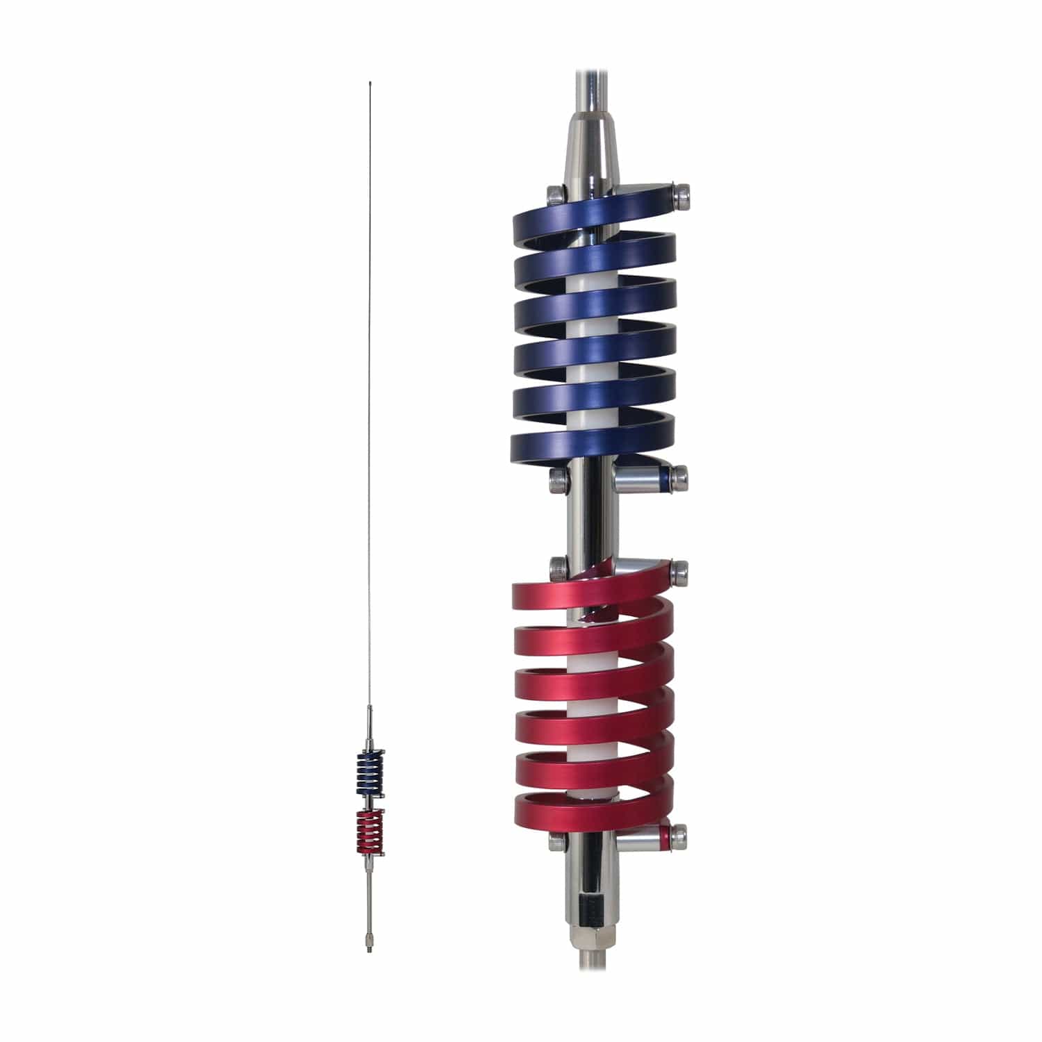 Browning 70.5-In. 15000-Watt Dual-Flat-Coil CB Antenna with 6-In. Shaft, Anodized Red and Midnight Blue, BR-94-RM