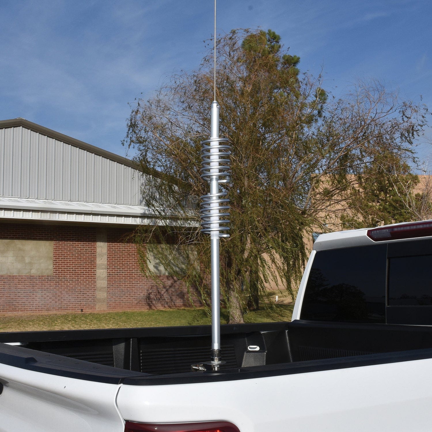 Tram 15000-Watt TramCat Trucker Twin-Coil Aluminum CB Antenna with 42-1/4-In. Stainless Steel Whip and 9-In. Shaft