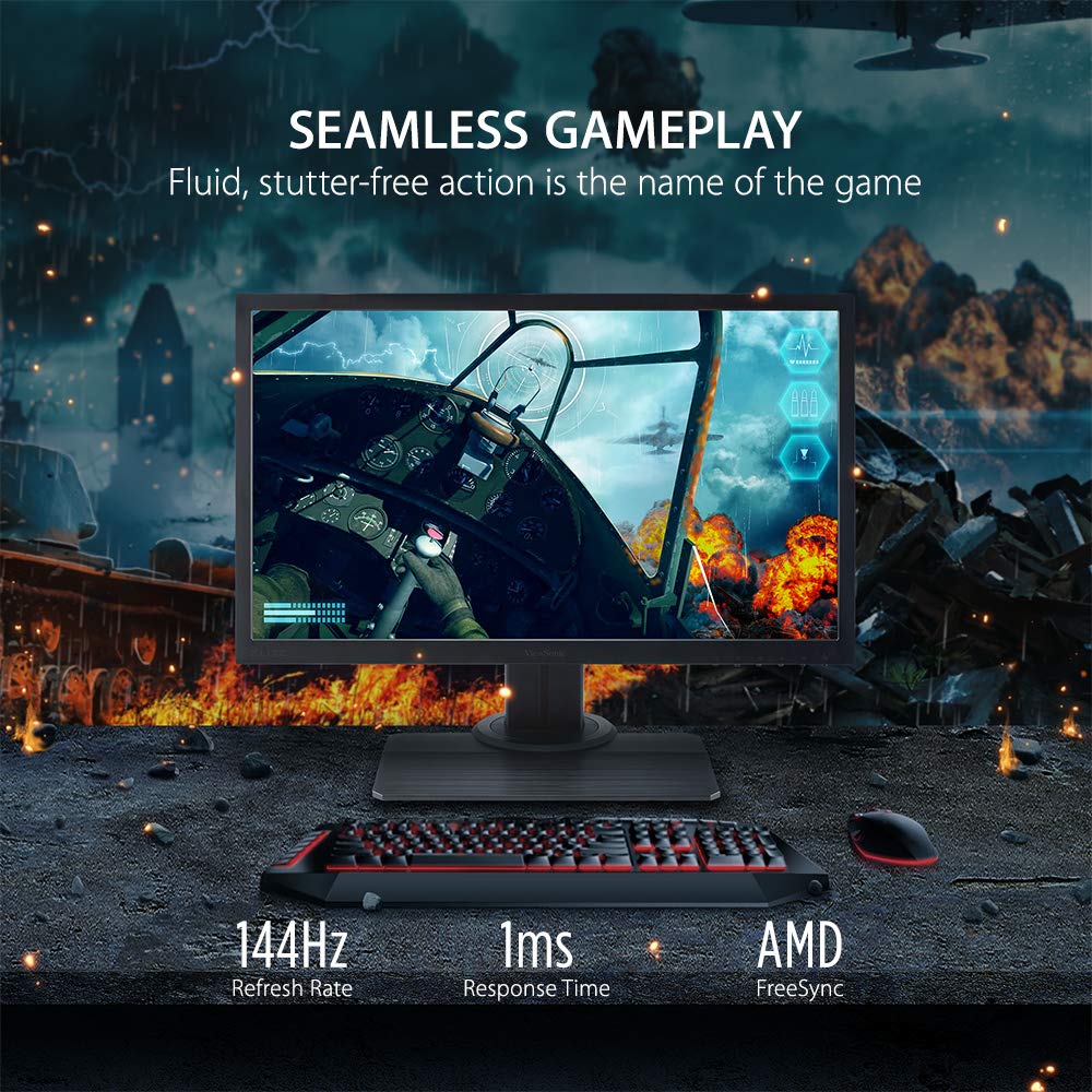 ViewSonic 24" 16:9 144 Hz FreeSync Gaming LCD Monitor - Certified Refurbished