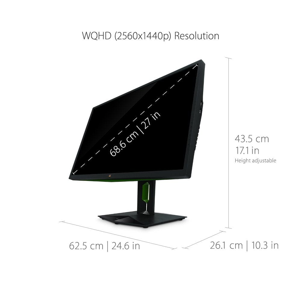 ViewSonic 27" 1440P 165Hz 1ms Gsync with Eye Care Advanced Ergonomics HDMI and DP for Esports LCD Gaming Monitor - Certified Refurbished