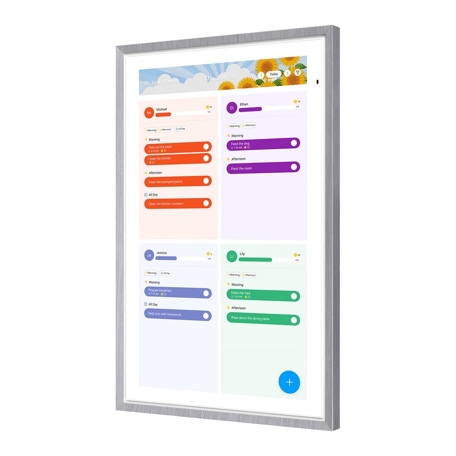 Apolosign 15.6-In. Dual-Mode Digital Calendar, Wall Planner, and Smart Family Organizer, Spruce Gray