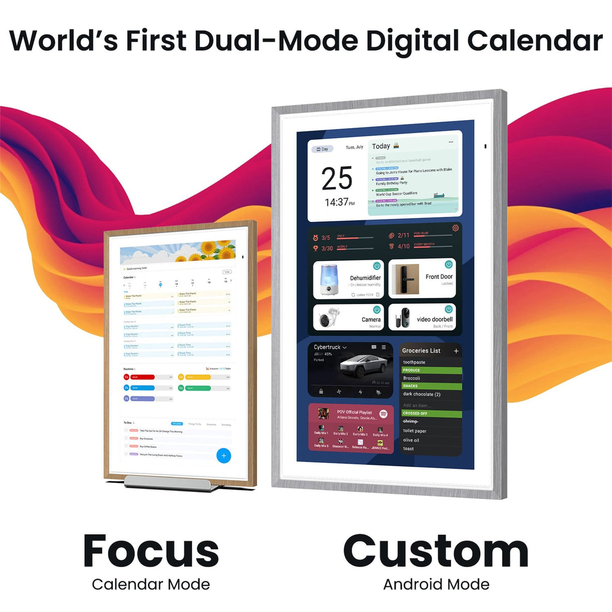 Apolosign 15.6-In. Dual-Mode Digital Calendar, Wall Planner, and Smart Family Organizer, Spruce Gray