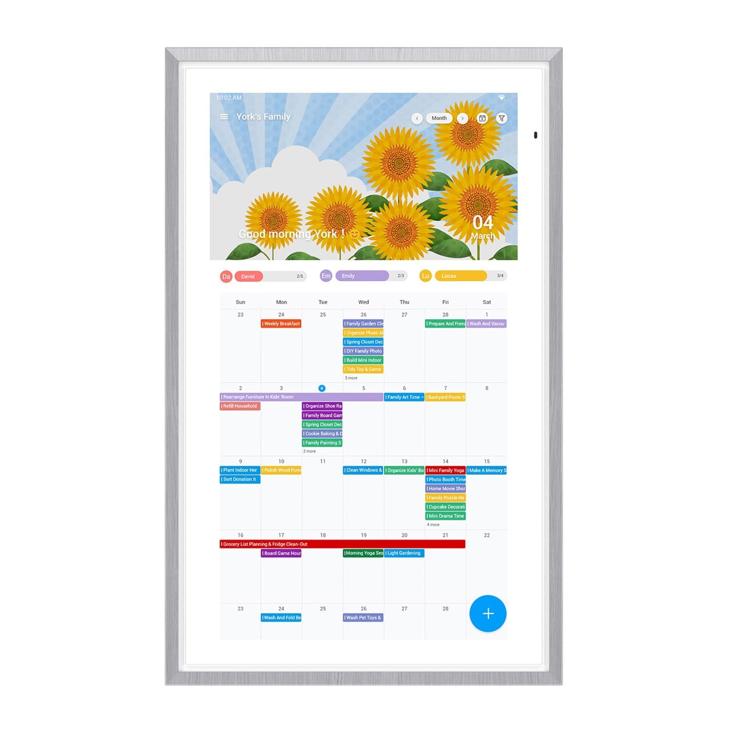 Apolosign 15.6-In. Dual-Mode Digital Calendar, Wall Planner, and Smart Family Organizer, Spruce Gray