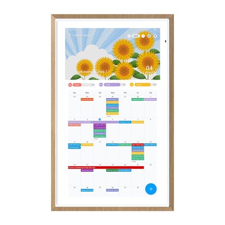 Apolosign 15.6-In. Dual-Mode Digital Calendar, Wall Planner, and Smart Family Organizer, Teak Yellow