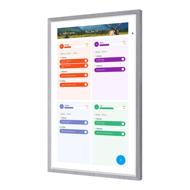 Apolosign 21.5-In. Dual-Mode Digital Calendar, Wall Planner, and Smart Family Organizer, Spruce Gray