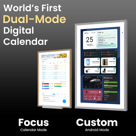 Apolosign 21.5-In. Dual-Mode Digital Calendar, Wall Planner, and Smart Family Organizer, Spruce Gray