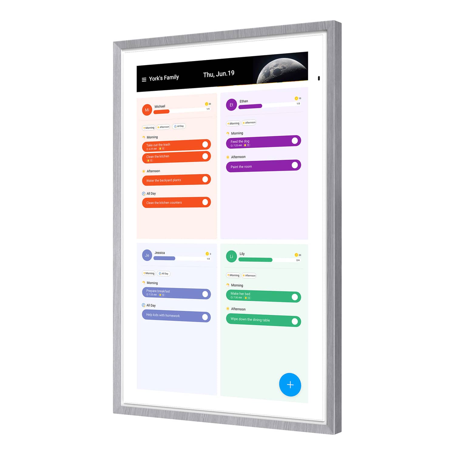 Apolosign 27-In. Dual-Mode Digital Calendar, Wall Planner, and Smart Family Organizer, Spruce Gray