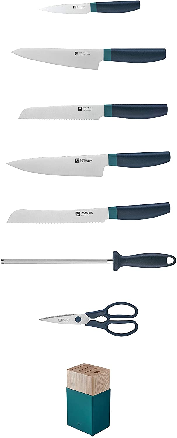 ZWILLING Z33410-000 Now S 8-Pc Z Now S Knife Block Set Blueberry Blue