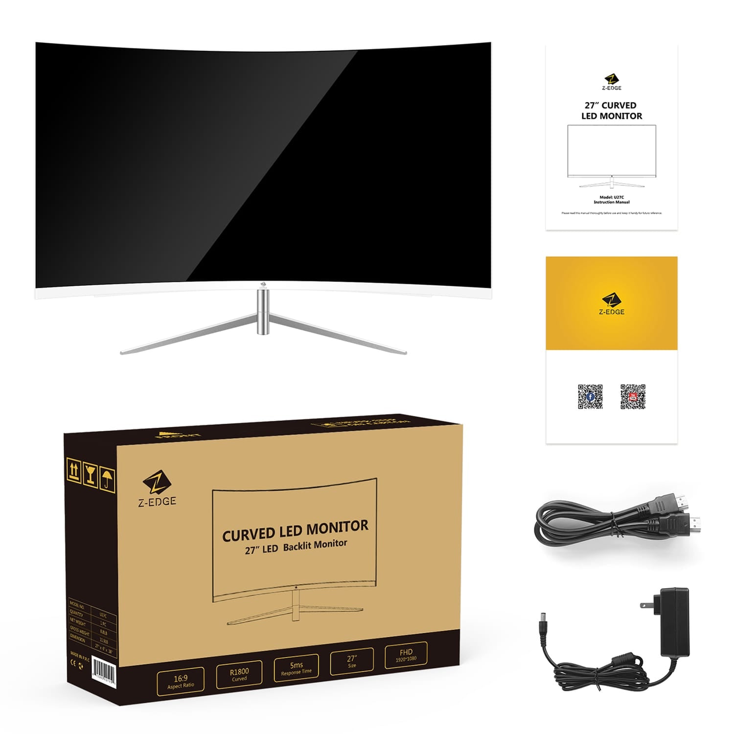 Z-Edge 27-In. 1080p 75-Hz Curved Monitor
