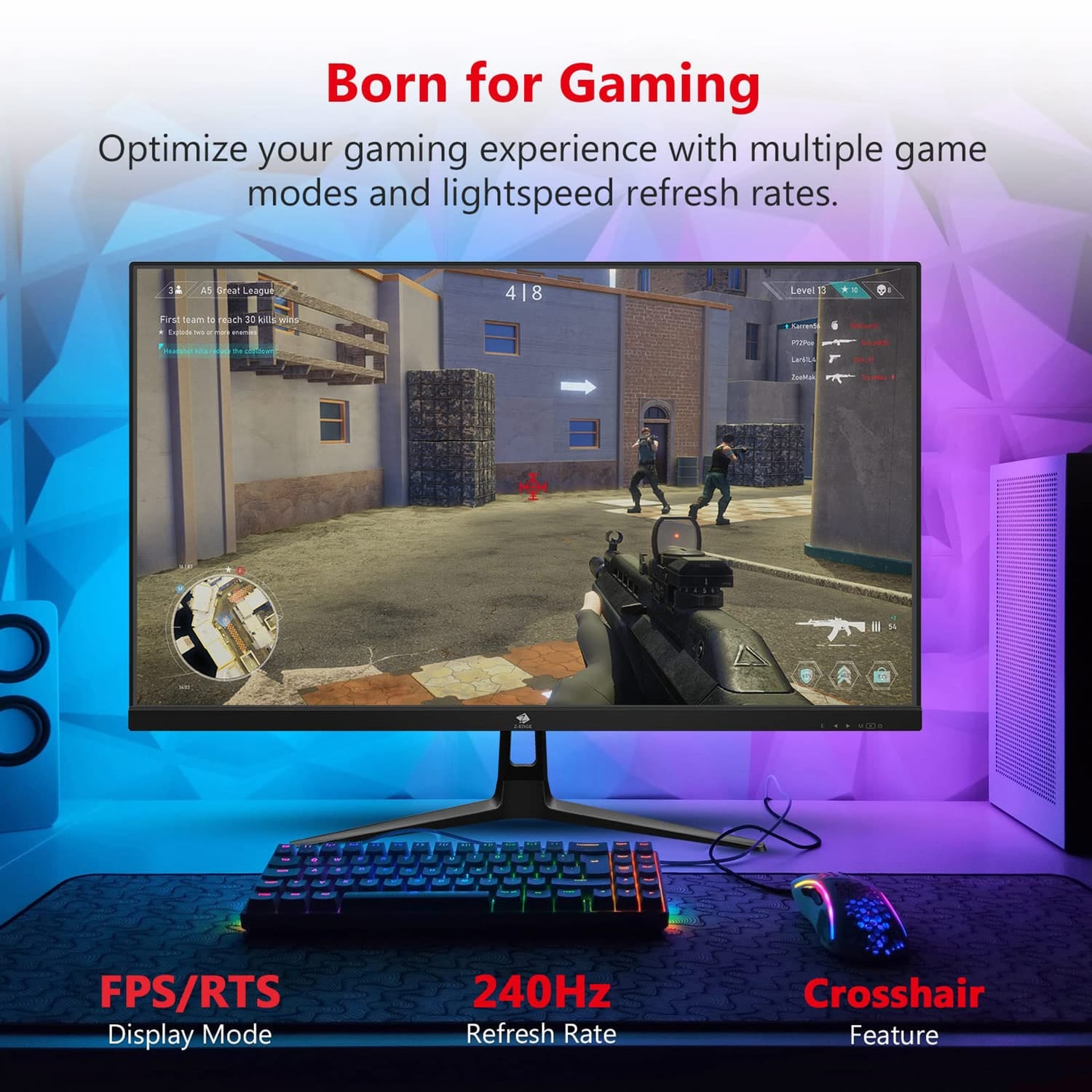 Z-Edge 24.5-In. 1080p 240-Hz Gaming Monitor