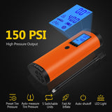 Z-Edge ZA103 Combo 150-PSI Portable Air Inflator and 2000-mAh Power Bank with Digital Display and Carrying Pouch, Orange