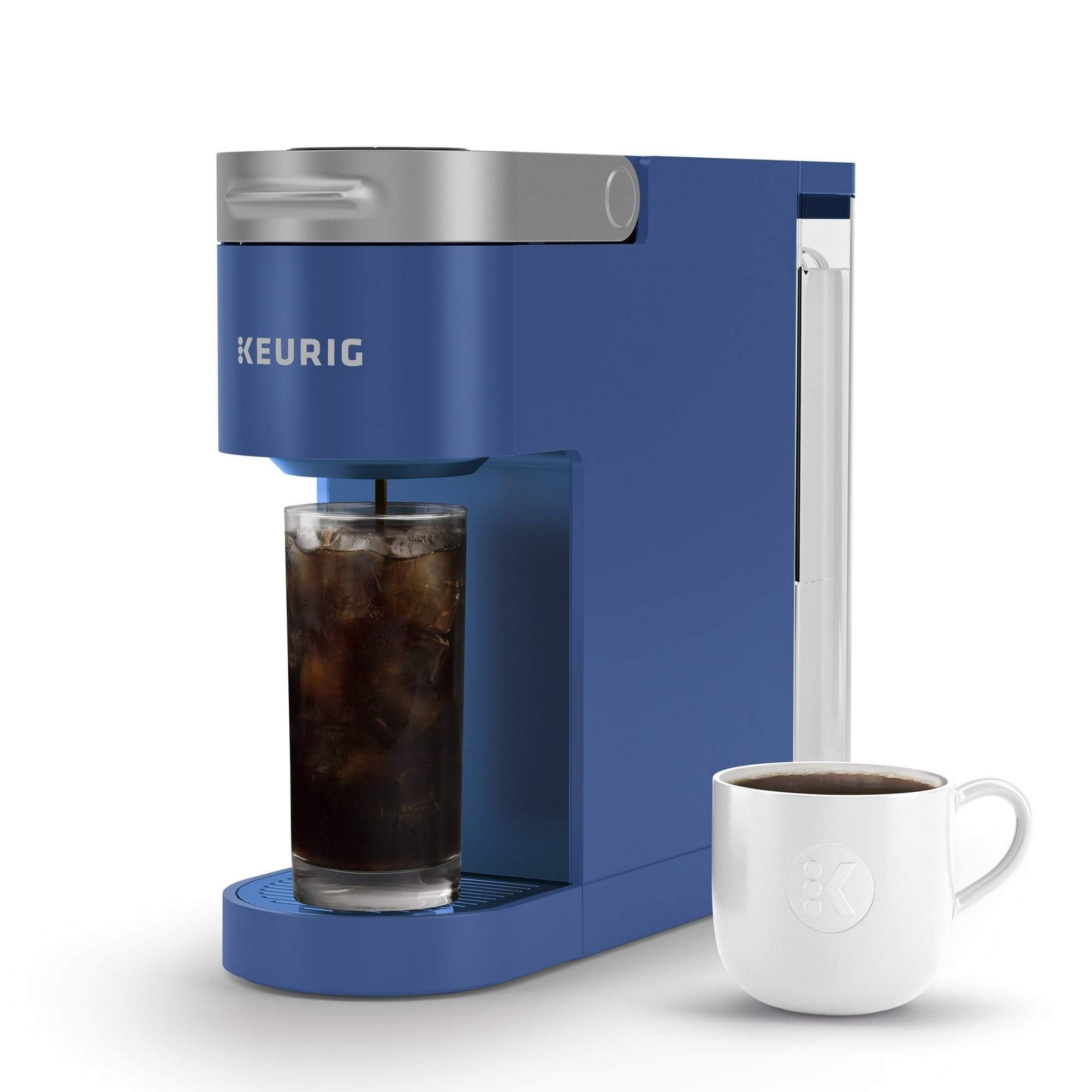 Keurig K-Slim + ICED Single Serve Coffee Maker, Hot & Cold Brewing, 3 Brew Sizes, 46oz Removable Reservoir, Blue - Open Box