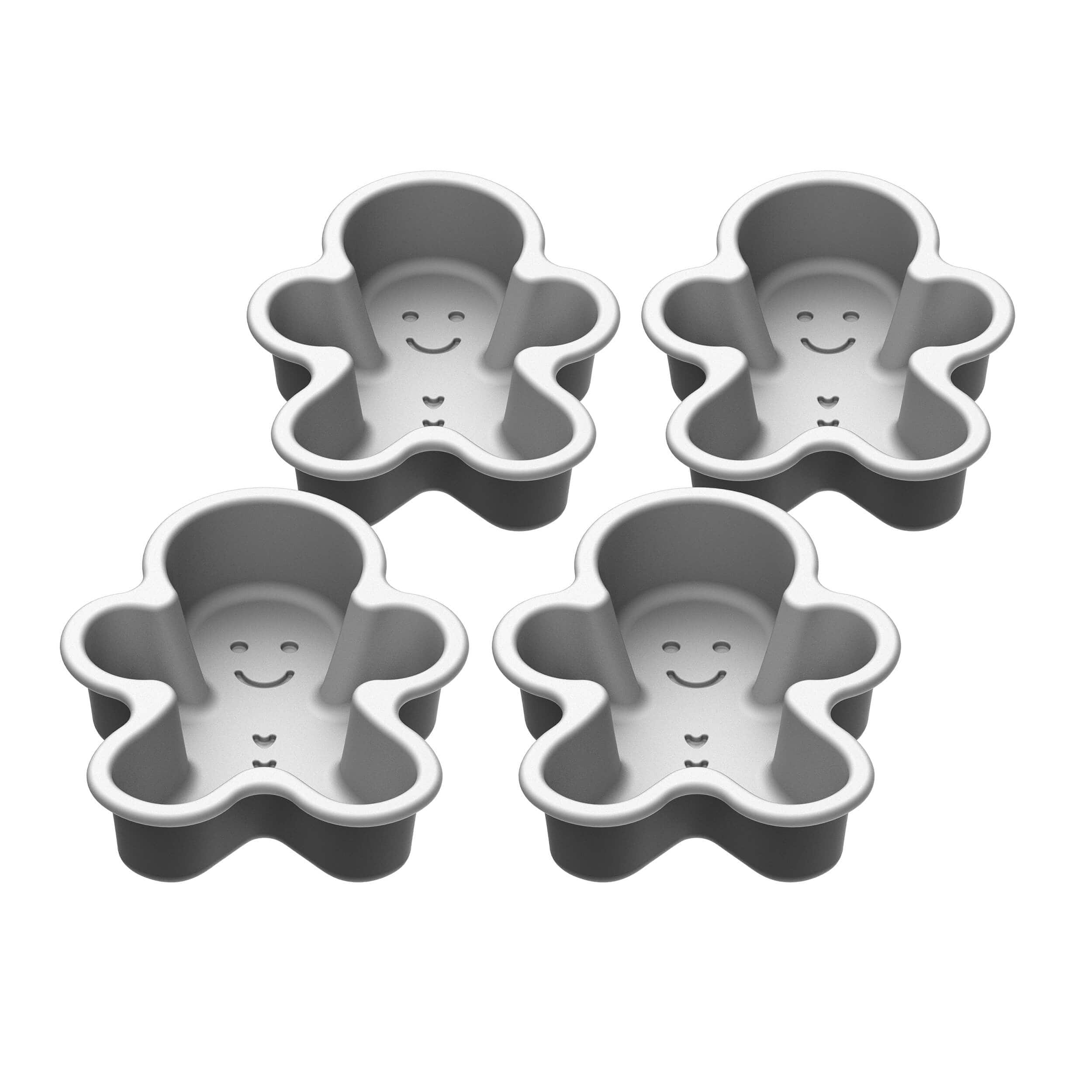Cuisinart 4 piece Mini Gingerbread Man Set, Gray