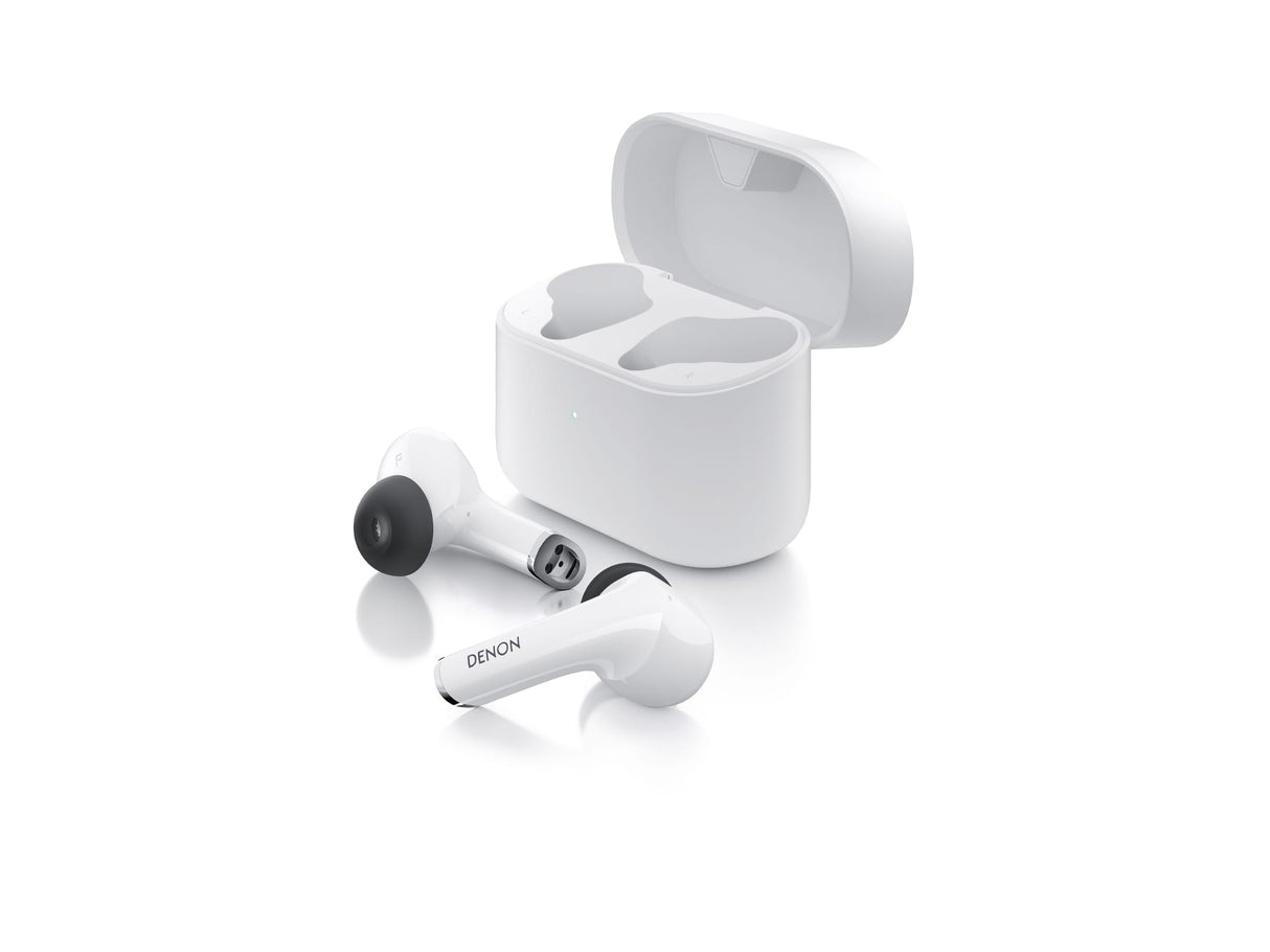 Denon Active Noise Cancelling Earbuds, White