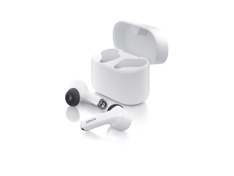 Denon Active Noise Cancelling Earbuds, White