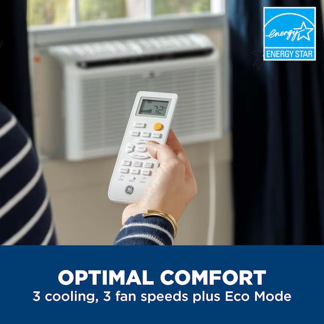 GE 6400 BTU Small Room Window Air Conditioner, Remote Included, 115-Volt, Energy Star Certified - Certified Refurbished