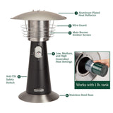 Cuisinart Portable Tabletop Patio Heater, Dark Gray