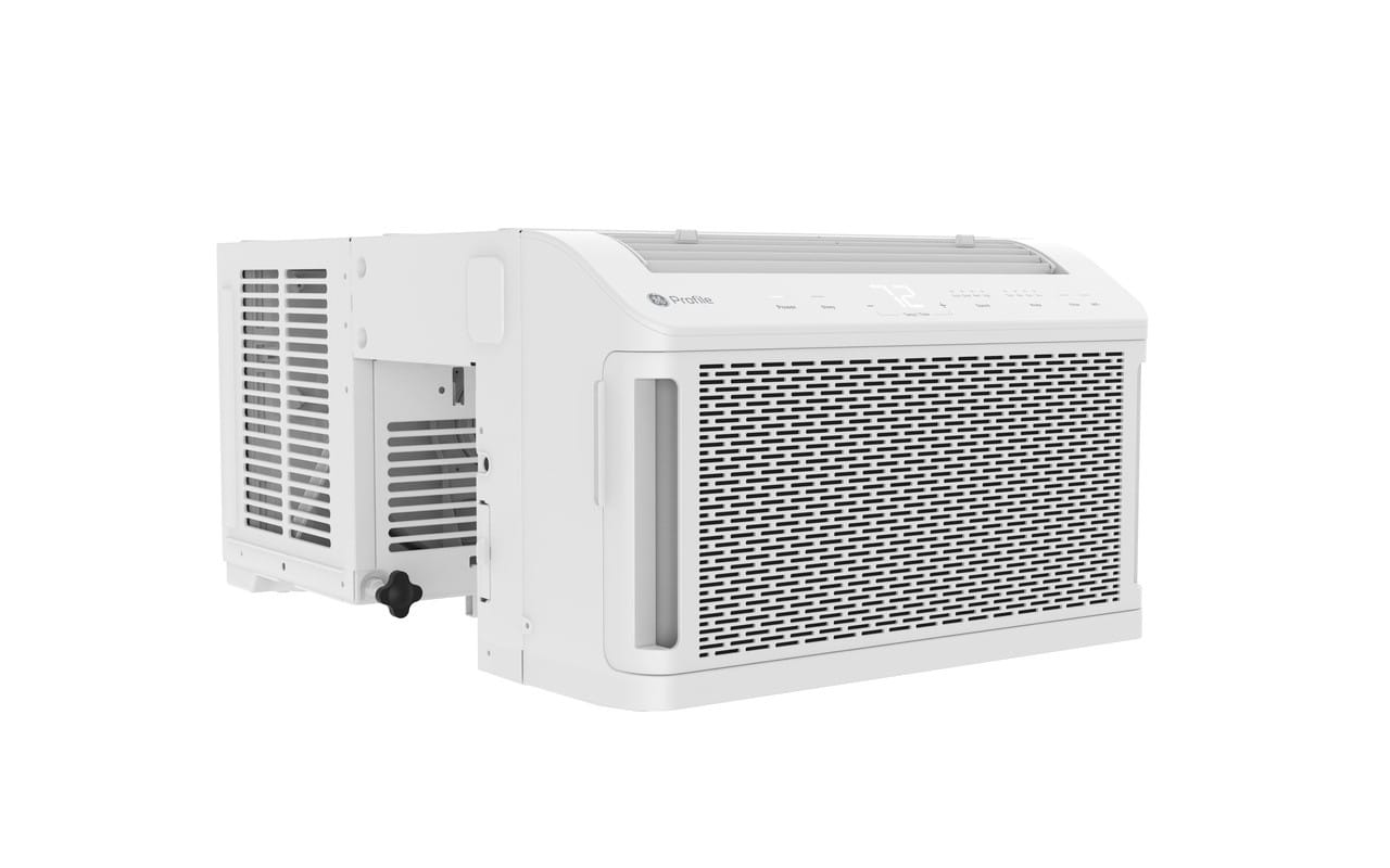 GE Profile ClearView 6100 BTU Window Air Conditioner Unit, U-Shaped Adjustable Depth, Up to 250 sq ft., White - Certified Refurbished