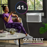 GE Profile ClearView 6100 BTU Window Air Conditioner Unit, U-Shaped Adjustable Depth, Up to 250 sq ft., White - Certified Refurbished