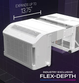 GE Profile ClearView 6100 BTU Window Air Conditioner Unit, U-Shaped Adjustable Depth, Up to 250 sq ft., White - Certified Refurbished