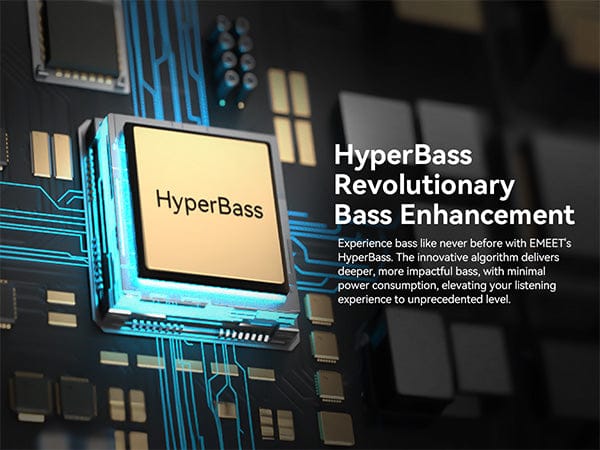 EMEET Airflow Open-Ear Earbuds with Detachable Boompole and Uplink Noise Cancellation, Black