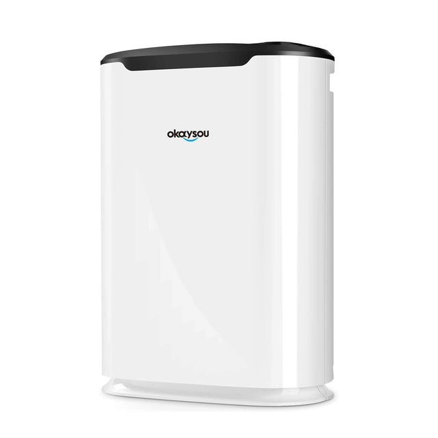 Okaysou AirMax8L 5-in-1 True HEPA Double Filtration System Large Room Air Purifier, White