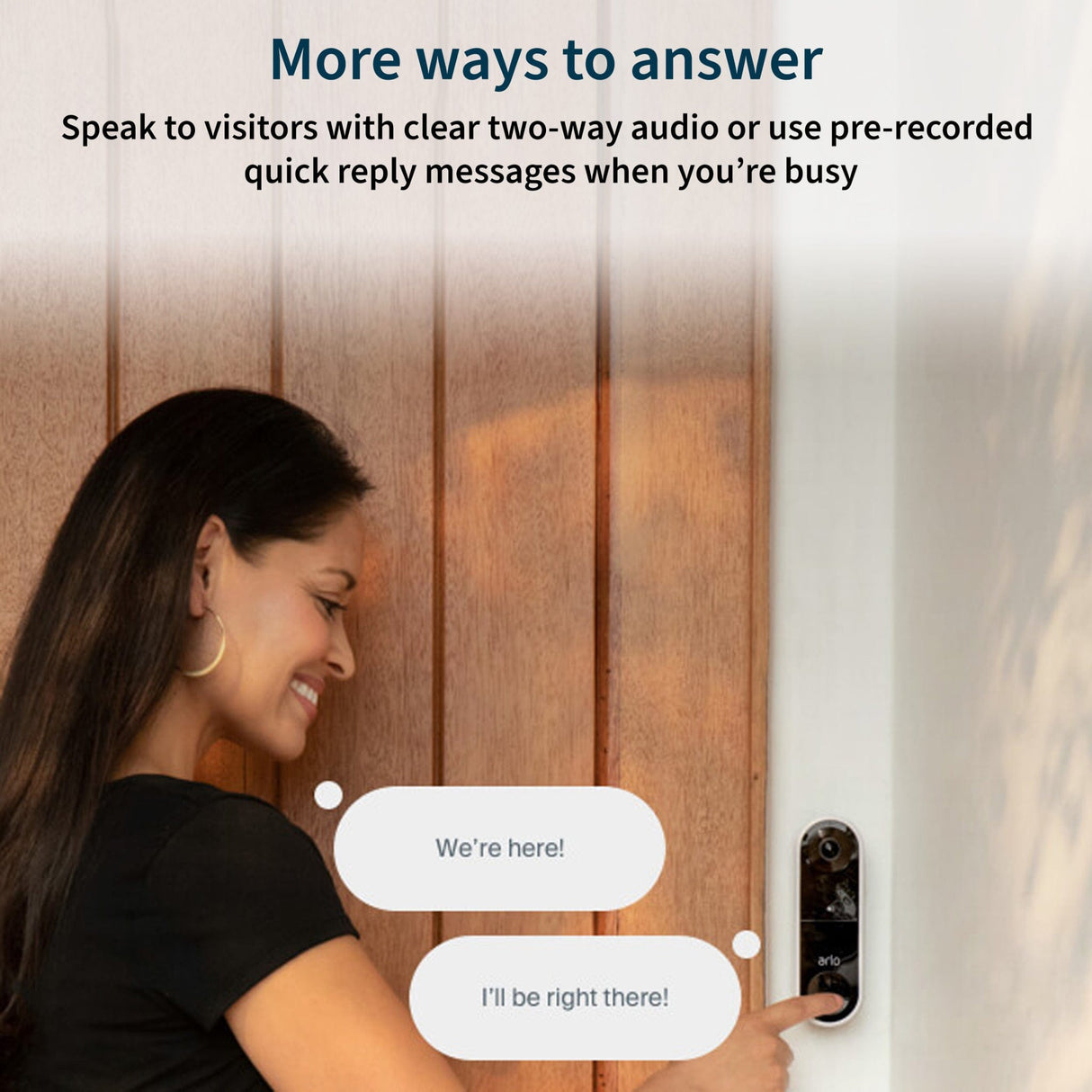 Arlo Wireless Essential Smart Video Doorbell with Night Vision - Certified Refurbished