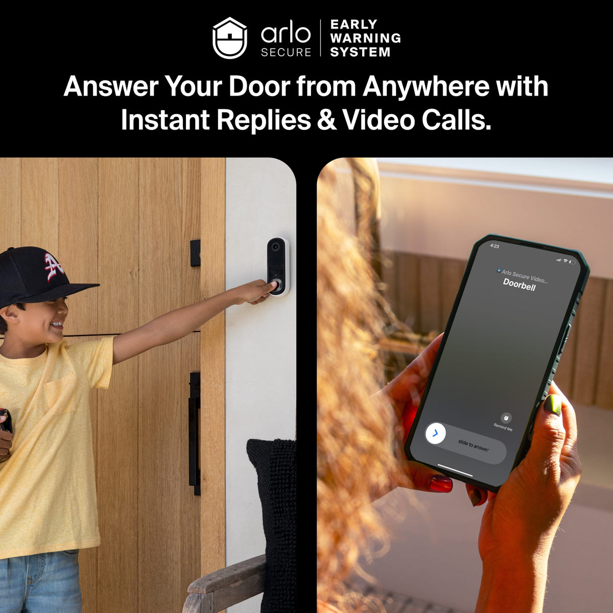 Arlo Video Doorbell 2nd Gen 2K, White - Certified Refurbished