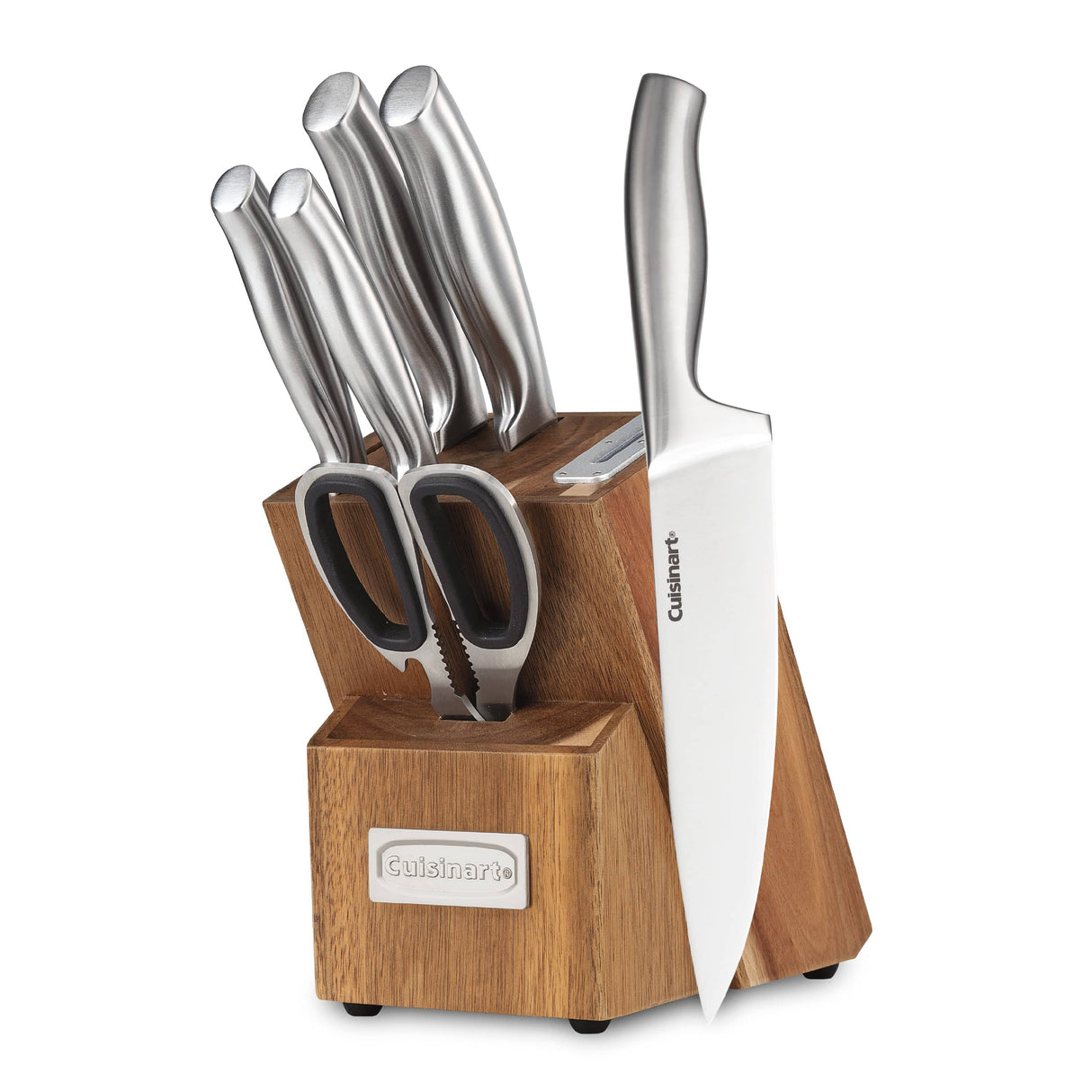 Cuisinart 7pc Stainless Steel Essentials Block Set with Built in Sharpener, Silver