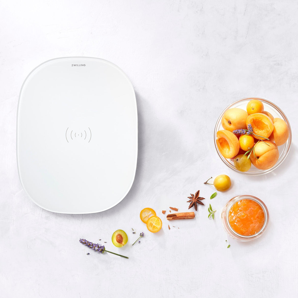 Zwilling Enfinigy Wireless 2-in-1 Charging Kitchen Scale, White