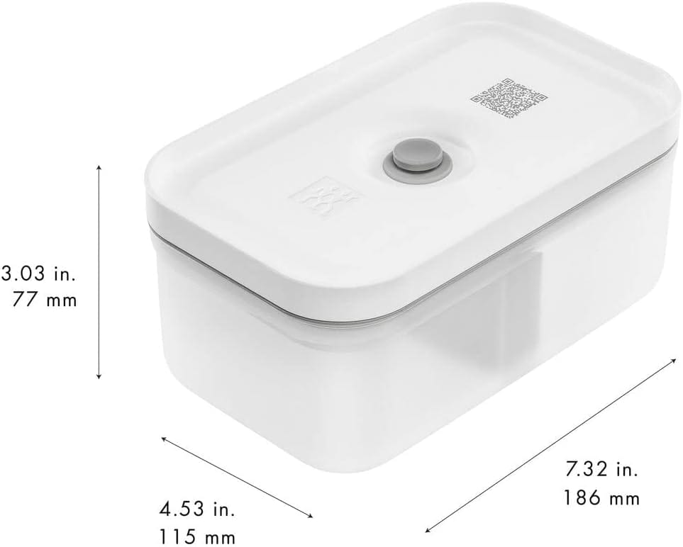 Zwilling Fresh & Save Plastic Lunch Box, Airtight Food Storage Container, Meal Prep Container, BPA-Free, Grey, Semitransparent - Medium