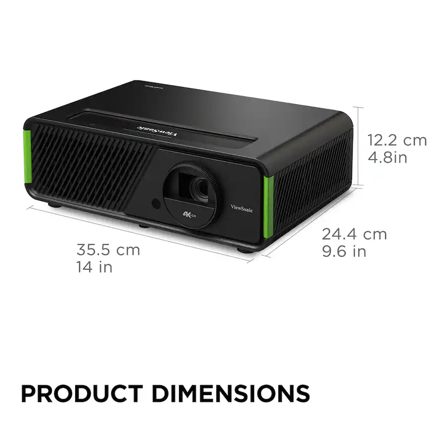 ViewSonic X1-4K Pro True 4K HDR Smart LED Projector with Built-in Google TV, Black - Certified Refurbished